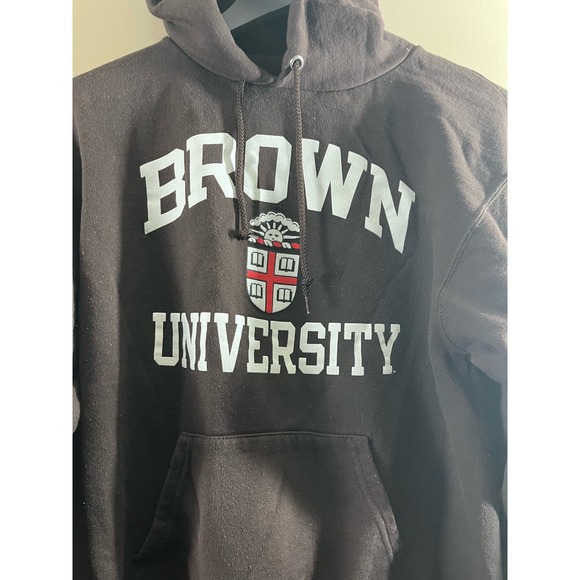 Vintage Brown University Hoodie Sweater Shirt on Champion Tag - Picture 2 of 6